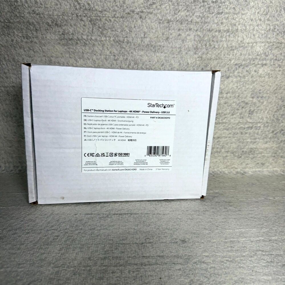 StarTech USB-C Docking Station For Laptops 4k HDMI Power Delivery USB 3.0 NEW